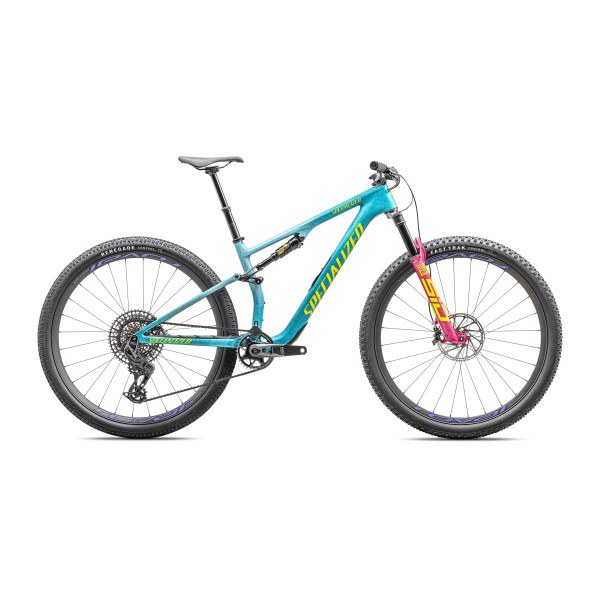 Specialized Epic 8 Pro kalnu velosipēds | Lagoon Blue - Liquid Metal - Yellow