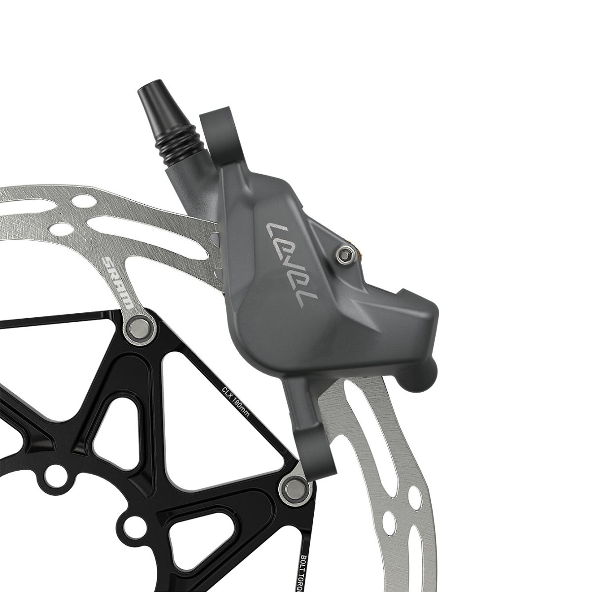 SRAM Level Bronze Stealth 2 virzuļu hidraulisko disku bremžu rokturis ar suports | Kreisā | Priekšā