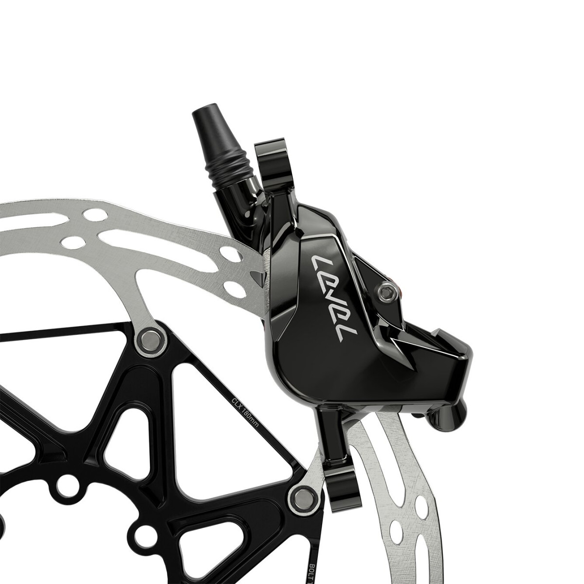 SRAM Level Ultimate Stealth 2 virzuļu hidraulisko disku bremžu rokturis ar suports | Kreisā | Priekšā
