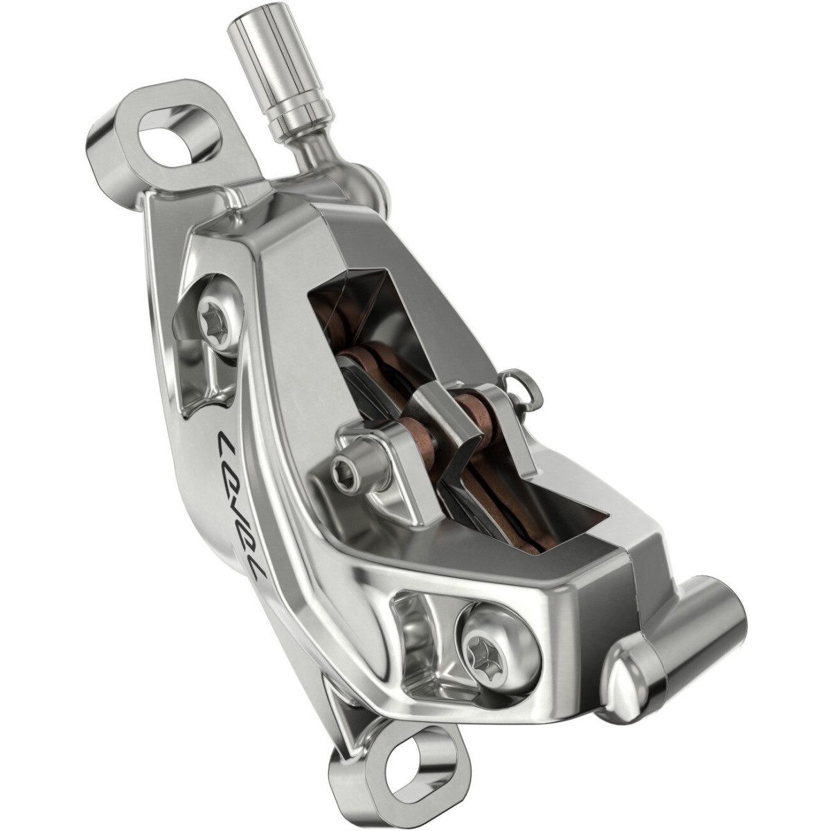 SRAM Level Ultimate Stealth 4 virzuļu hidraulisko disku bremžu rokturis ar suports | Kreisā | Priekšā