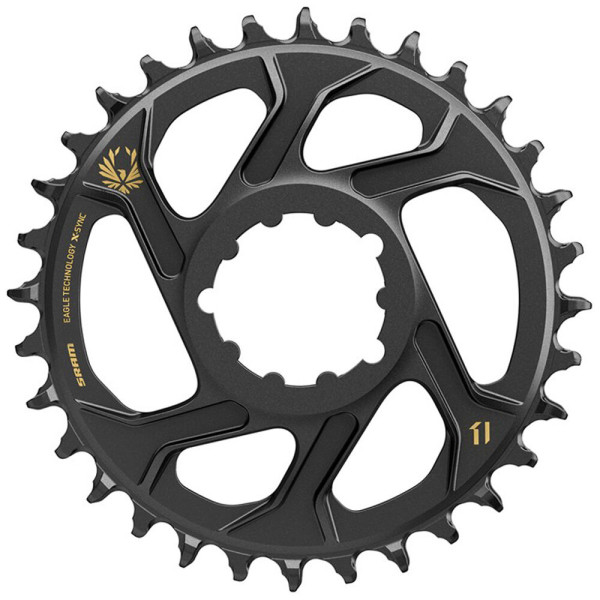 SRAM X-Sync 2 Eagle tiešās montāžas zobrats | 3 mm nobīde | DM | 1x12/11 ātrumu | Melns/zelts SRAM X-Sync 2 Eagle tiešās montāžas zobrats | 3 mm nobīde | DM | 1x12/11 ātrumu | Melns/zelts