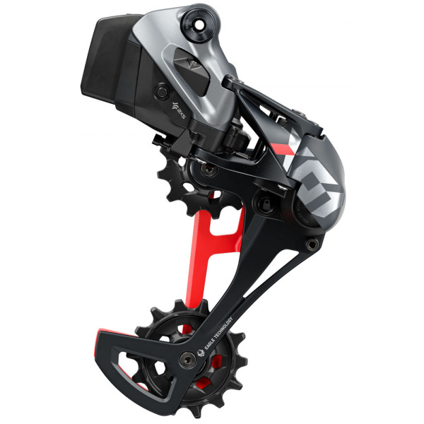 SRAM X01 Eagle AXS aizmugurējais pārslēdzējs | 12 ātrumu | Melns - sarkans