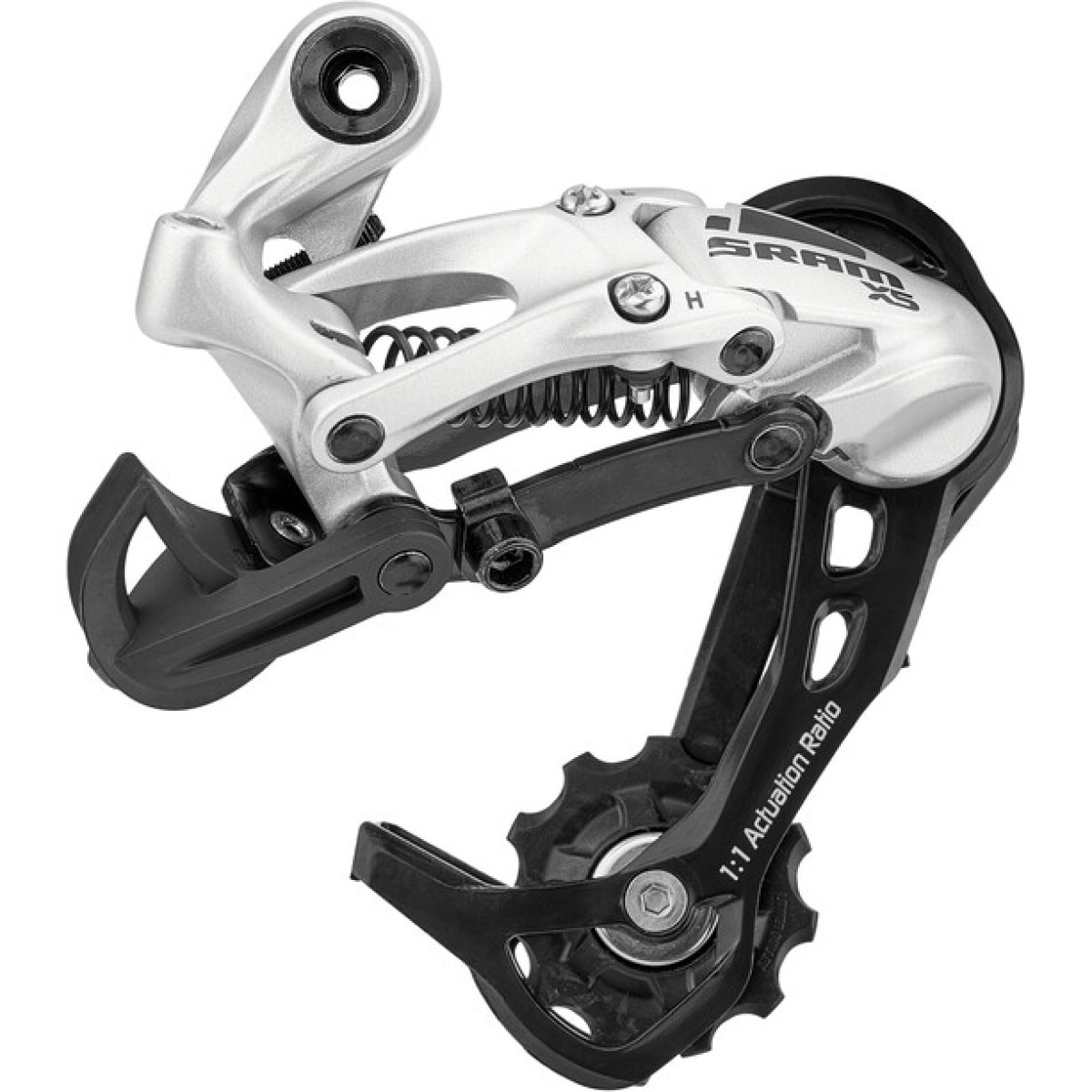 SRAM X5 aizmugurējais pārslēdzējs - Short Cage | 9 ātrumi | Sudraba krāsā