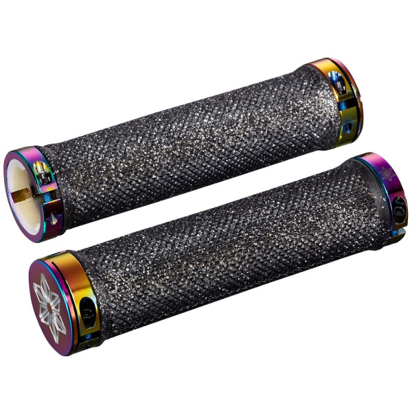 Supacaz Diamond Kush stūres rokturi | Melni - Oil Slick Supacaz Diamond Kush stūres rokturi | Melni - Oil Slick