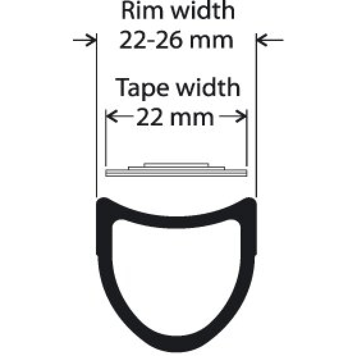 TUFO līmlente ceļa kameras riepām | 22 mm
