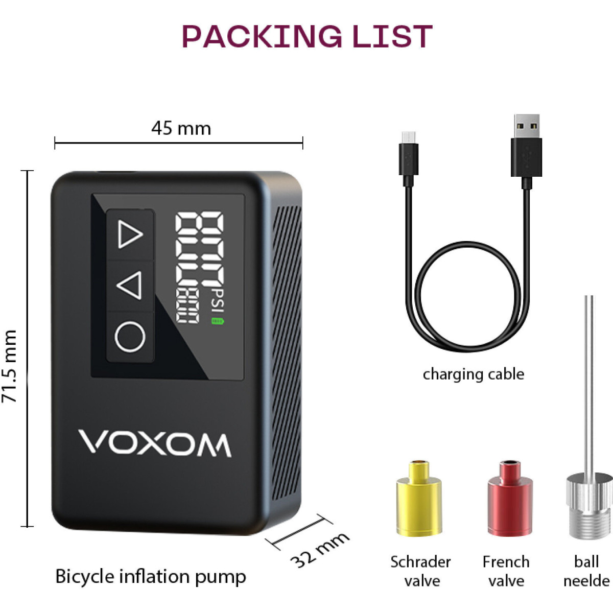 Voxom EPu2 Mini riepu spiediena uzpildes ierīce