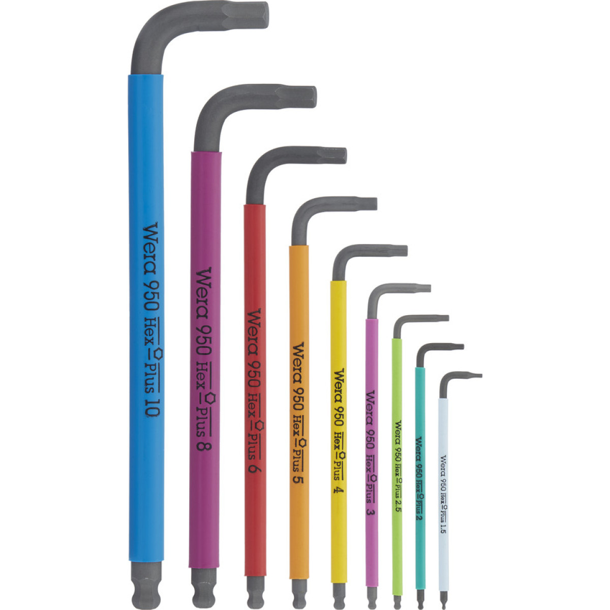 Wera 950/9 Hex-Plus Multicolour 1 L-veida atslēgu komplekts | 9 daļas