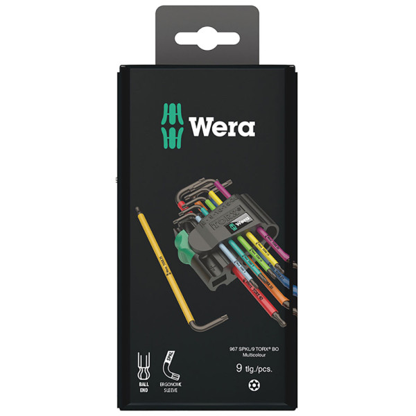 Wera 950/9 Hex-Plus Multicolour HF 1 L-veida atslēgu komplekts | 9 daļas